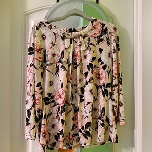 Karl Lagerfeld Floral Blouse - Pink and Cream